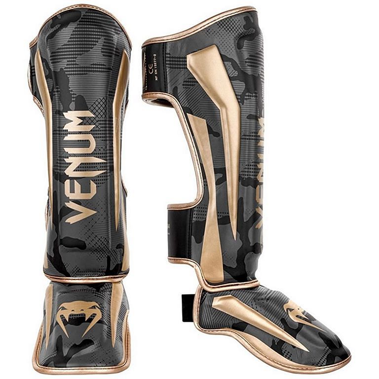 Venum Elite Espinilleras Standup - Plata/Negro