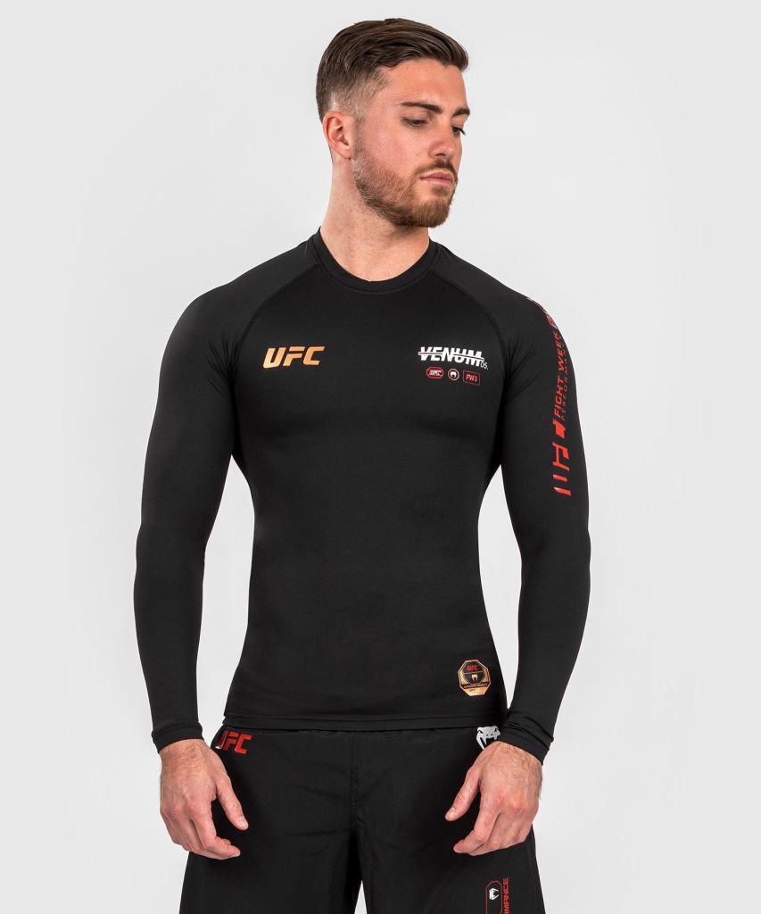 Venum UFC Adrenaline Fight Week Men Performance L/S Rashguard Negro-Rojo