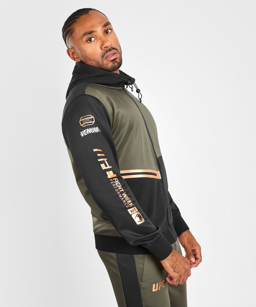 Venum UFC Adrenaline Fight Week Men Zip Hoodie Verde-Bronze