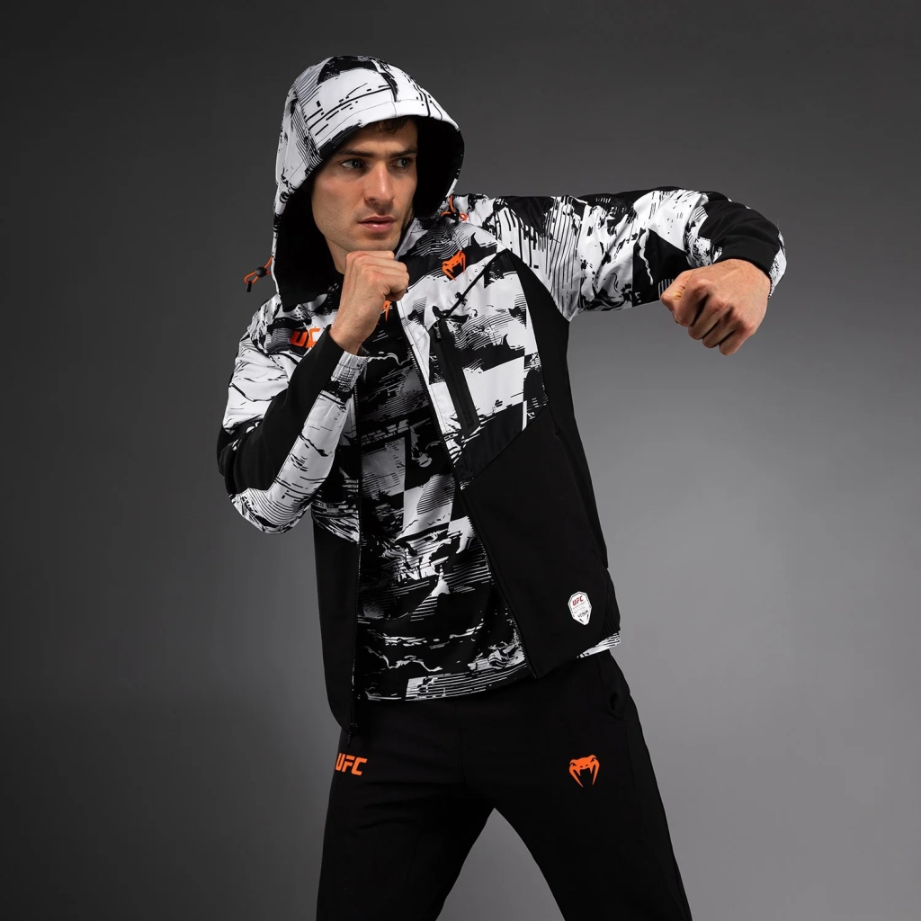 Venum UFC Zenith Authentic Fight Week Zip Hoodie White-Black